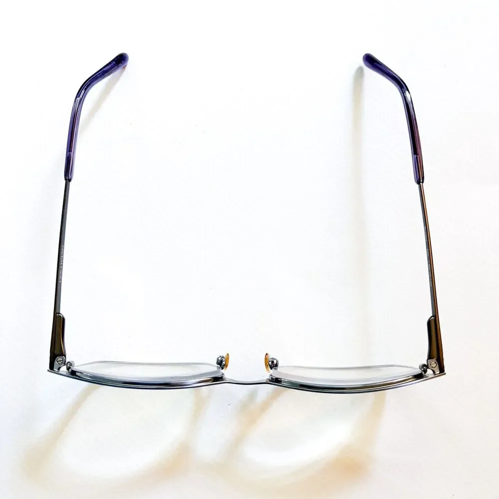 Vera Wang Womens Blue-Gray Cat-Eye Eyeglass Metal FRAMES ONLY 54 16 140